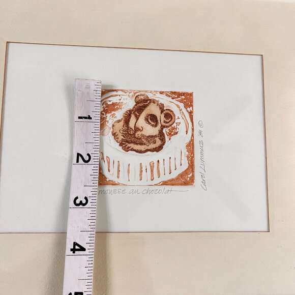 Original Carol Lummus Print Mousse Au Chocolat Embossed Mouse Etching Art 1981 - Picture 8 of 14